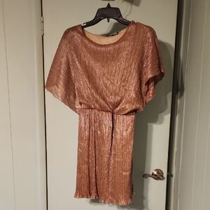 Boohoo Shimmering Bronze Mini Dress